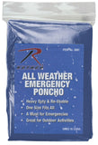 Wet Weather Rain Poncho Waterproof Polyethylene 50x80 Lightweight Rothco