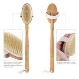 Natural Bristle Wooden Bath Shower Body Back Dry Skin Bath Brush Spa Scrubber