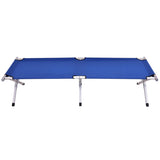 Blue Foldable Camping Bed Portable Military Cot Hiking Travel w/ carrying Bag