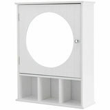 Bathroom Cabinet Mirror Door Wall Mount Storage Wood Shelf White Finish