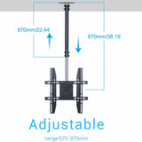 Adjustable Flip Down Pitched Roof Ceiling TV Mount up to 55" LCD LED Plasma VESA