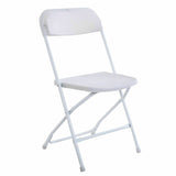 Set of 5 Plastic Folding Chairs Stackable Wedding Party Event Commercial White