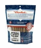 ValueBull Bully Sticks Dog Chews, 6 Inch Medium, All Natural, 50 Count