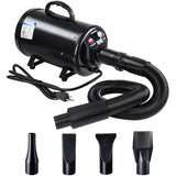 Portable Pet Hair Dryer Quick Blower Heater w/ 4 Nozzles Dog Cat Grooming Black