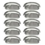 10pcs Cup Pulls Cabinet Hardware Brushed Satin Nickel Shell Pull Drawer Handles