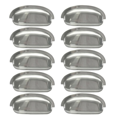 10pcs Cup Pulls Cabinet Hardware Brushed Satin Nickel Shell Pull Drawer Handles