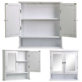 Wall Mount Bathroom Cabinet Organizer Kitchen Cupboard w/Door Storage Shelf Home