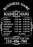 Custom Business Store Hours Sign Vinyl Decal Sticker 12" wide door, window