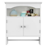 Wall Mount Bathroom Cabinet Organizer Kitchen Cupboard w/Door Storage Shelf Home