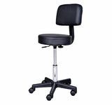 Rolling Hydraulic Doctor Dentist Tattoo Faux Leather Stool With Back Massage Spa