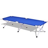 Blue Foldable Camping Bed Portable Military Cot Hiking Travel w/ carrying Bag