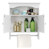 Bathroom Wall Mount Cabinet Medicine Storage Shelf Door Cupboard w/ Towel Bar