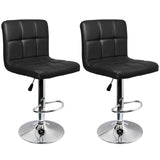 Set of 2 Counter Leather Bar Stools Adjustable Swivel Pub Chair In Multi Colors