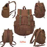 Men Women Vintage Army Canvas Backpack Rucksack School Hiking Bag