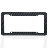 Plastic Carbon Fiber Style License Plate Frames For Front & Rear Bracket 2pc Set