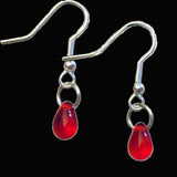 True VAMPIRE RED BLOOD DROPS EARRINGS - Gothic Dracula Halloween Costume Jewelry