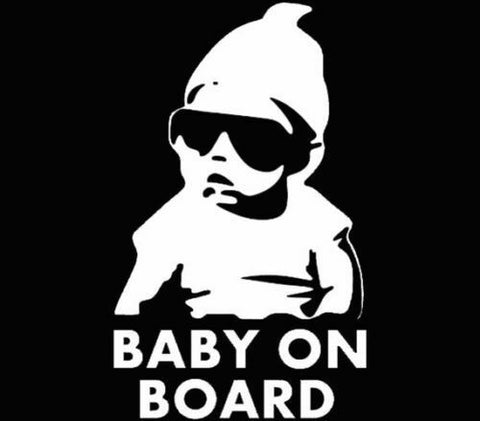 Baby on Board vinyl decal/sticker funny truck car window laptop Hangover White