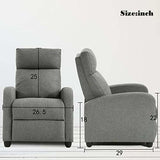 Recliner Chair Fabric Single Sofa Modern Reclining Seat Home Theater Seating