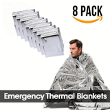 8 Pack Emergency BLANKET Thermal Survival Safety Insulating Mylar Heat 84" X52"