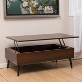 Caleb Mahogany Wood Lift Top Storage Coffee Table