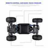 4WD RC Monster Truck Off-Road Vehicle 2.4G Remote Control Buggy Crawler Car Blue