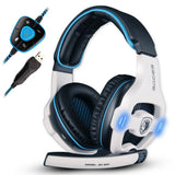 Gaming Headset Stereo7.1 Surround Sound USB Headphone For PC Laptop