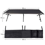 83"XL Heavy Duty Folding Camping Cot Military Bed Outdoor & Side Pocket 300 lbs