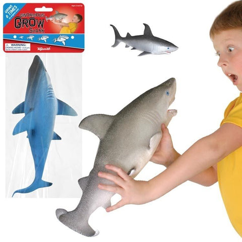 Ginormous Grow Shark Grow 6x Size 1 Gray & 1 Blue