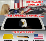 AMERICAN FLAG EAGLE PICK-UP TRUCK REAR WINDOW GRAPHIC DECAL