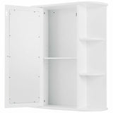 Bathroom Cabinet Single Door Shelves Wall Mount Cabinet W/ Mirror Organizer