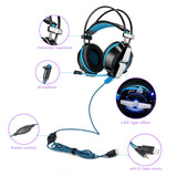 Gaming Headset Surround Stereo Headband Headphone USB 3.5mm LED with Mic for PC