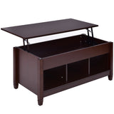 Lift Top Coffee Table w/ Hidden Compartment and Storage Shelves Modern Furniture