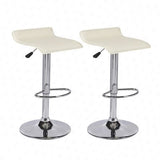 Set of 2 Counter Leather Bar Stools Adjustable Swivel Pub Chair In Multi Colors