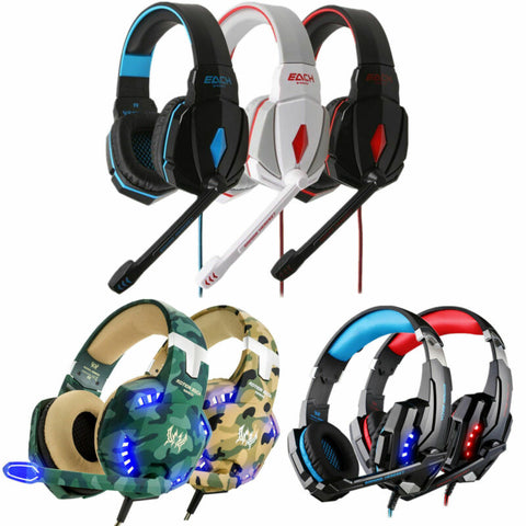 Gaming Headset Surround Stereo Headband Headphone USB 3.5mm LED with Mic for PC