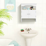 Bathroom Wall Mount Cabinet Medicine Storage Shelf Door Cupboard w/ Towel Bar