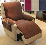 Faux Chenille Recliner Chair Cover & Pockets