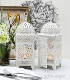 6 lot white Moroccan scrollwork Lantern Candle holder wedding table centerpiece