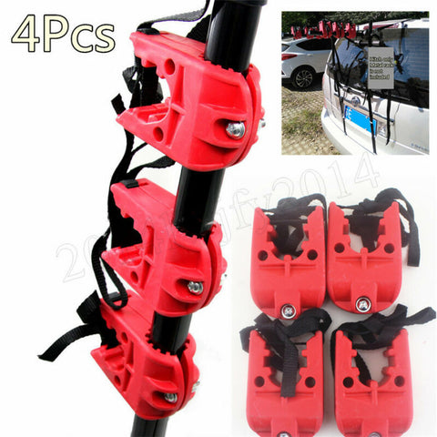 4PC Bicycle Bike Rack 1"-1.7" Hitch Mount Carrier Strap Car Truck SUV Spare Hood