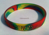 1 Autism Awareness Multi Colored Puzzle Pieces Silicone ADULT Bracelet Wristband