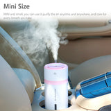 LED Mini Portable Car Humidifier Air Purifier Freshener Essential Oil Diffuser