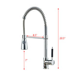 Kitchen Sink Chrome Single Handle Mixer Tap Swivel Pull Out Spray Faucet Spout