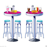 1950s Sock Hop Grease Party Decoration SODA SHOP Diner TABLES & STOOLS PROPS