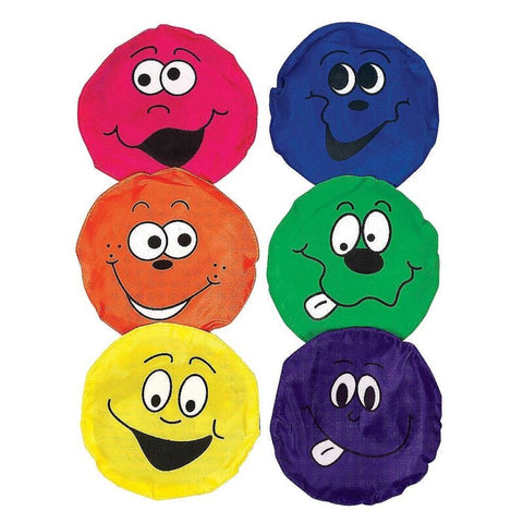 6 Smiley Face Reinforced Nylon Bean Bags Carnival Games Toss Cornhole Baggo