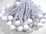 LOT OF 100  6" INCH WHITE BALL BUNGEE CORD TIE DOWN STRAP CANOPY ACCESSORY