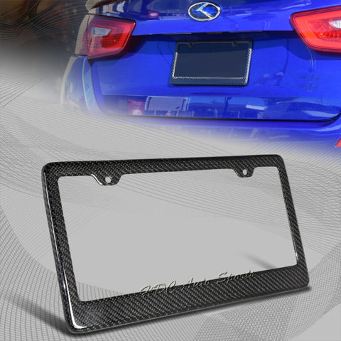 1 X Type-1 Real Carbon Fiber License Plate Holder Cover Frame Front & Rear