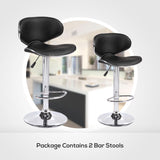 Set of 2 Counter Leather Bar Stools Adjustable Swivel Pub Chair In Multi Colors