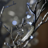 30" tall LED Lighted Glittered SILVER MANZANITA TREE Wedding Party CENTERPIECE