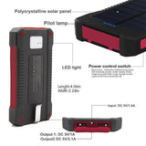 Waterproof 300000mAh Dual USB Portable Solar Charger Solar Power Bank For Phone