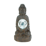 Buddha sculpture outdoor statue gazing ball LED path SOLAR powered light lamp