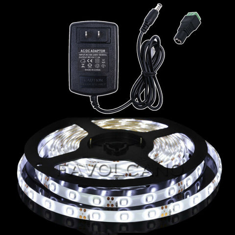 16Ft 300-LED SMD-3528 Cool White LED Flexible Tape Strip Light w/ Power Supply